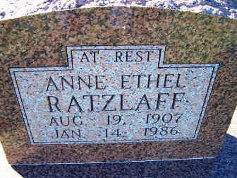 Anne Ethel Ratzlaff, Mennonite Brethren Cemetery, Corn Washita County, Oklahoma USA