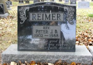 Rev/ Peter JB Reimer, Rosenort EMC Cemetery