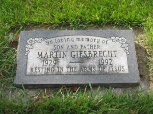 Martin Giesbrecht, Winkler Cemetery, (Lot 40 A 6)