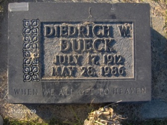 Diedrich W. Dueck, Randolph CMC Cemetery