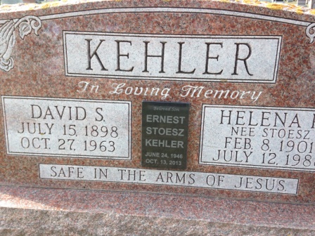 Ernest Stoesz Kehler - Steinbach Memorial Cemetery - Ernie's ashes rest in his father's grave (David Schultz Kehler) 