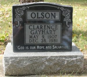 Clarence Gayhart Olson (1907-1981), Rosenort EMC Cemetery