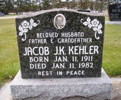 Jacob JK Kehler - Memorial Cemetery, Steinbach