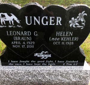 Leonard Unger, Rosengard Cemetery