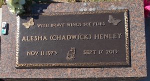 Alesha Denise Chadwick Henley, Green Hill Cemetery, Davis Oklahoma