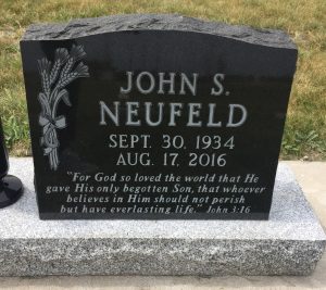 John S Neufeld, Randolph CMC Cemetery