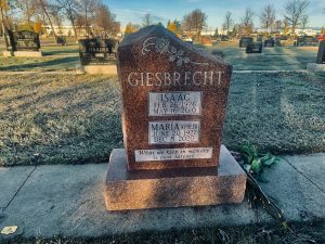 Maria (Kehler) Giesbrecht, Steinbach Heritage Cemetery